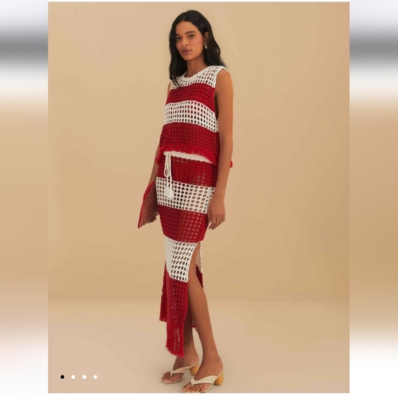 Farm Rio NWOTs Striped Crochet Skirt Set - Picture 1 of 12